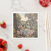 Serviette En Papier Floride Vintage Napkin (En situation)
