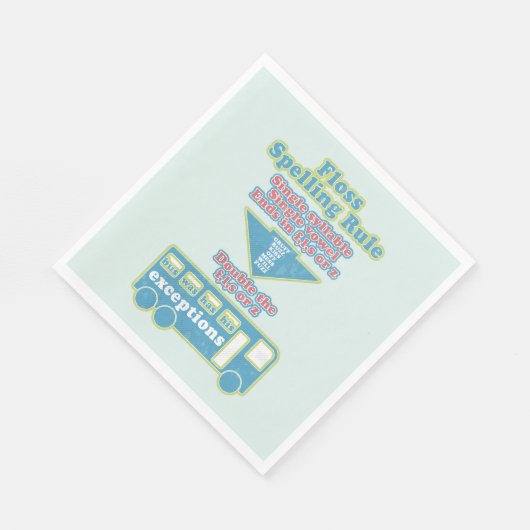 Serviette En Papier Floss Rule Phonics Apprentissage Anglais (Coin)
