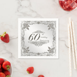 Serviette en papier Flourish Diamond 60e anniversa