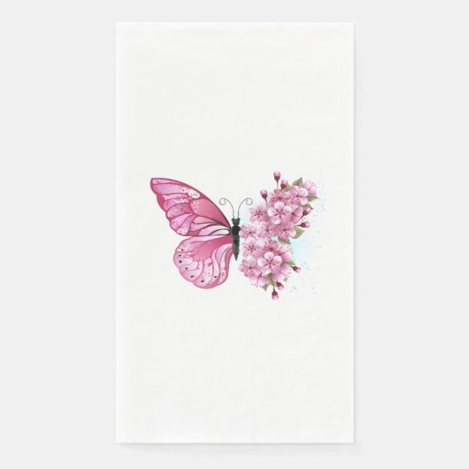 Serviette En Papier Flower Butterfly (Devant)