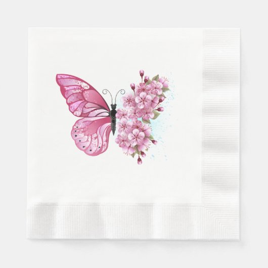Serviette En Papier Flower Butterfly (Devant)