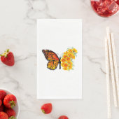 Serviette En Papier Flower Butterfly with Yellow California Poppy (En situation)