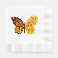 Flower Butterfly with Yellow California Poppy
