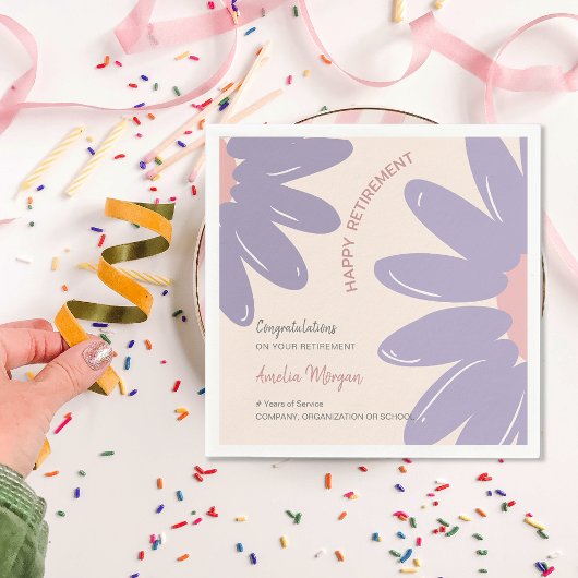 Serviette En Papier Flower Employé Bonne Partie de retraite