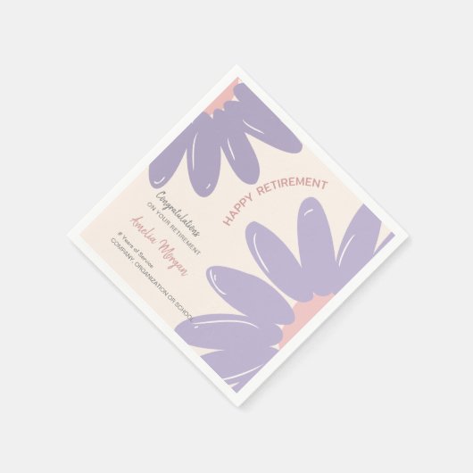 Serviette En Papier Flower Employé Bonne Partie de retraite (Coin)