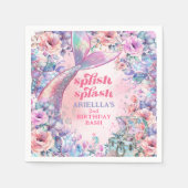 Serviette En Papier Flower Glitter Mermaid Tail 2nd Birthday (Devant)