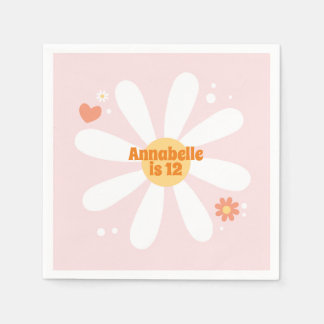Serviette En Papier Flower Party 60 hippie fête d'anniversaire Napkins
