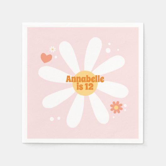 Serviette En Papier Flower Party 60 hippie fête d'anniversaire Napkins (Devant)
