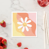 Serviette En Papier Flower Power Daisy 60's Hippie fête serviettes (En situation)