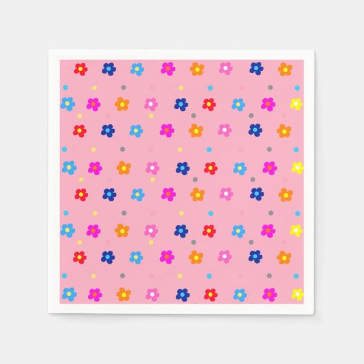 Serviette En Papier Flower Power Party (Devant)