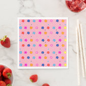 Serviette En Papier Flower Power Party (En situation)