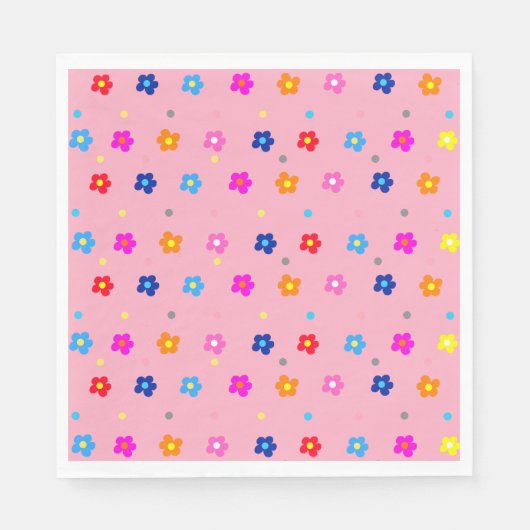 Serviette En Papier Flower Power Party (Devant)