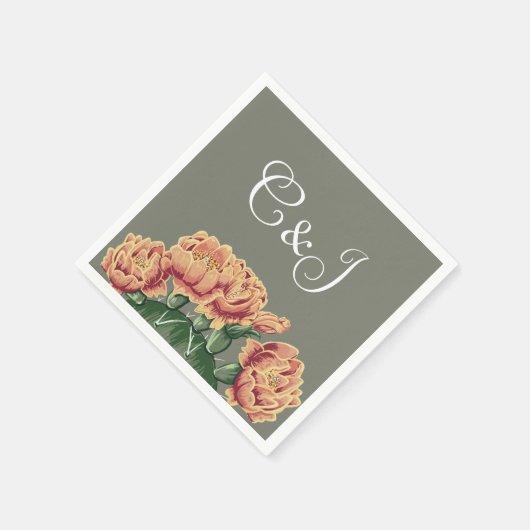 Serviette En Papier Flower Prickly Pear Desert Cactus Mariage (Coin)