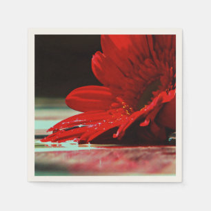 Serviette En Papier Flower rouge