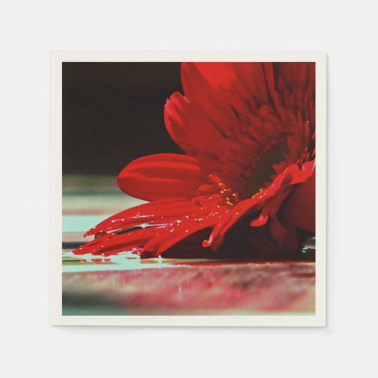 Serviette En Papier Flower rouge (Devant)