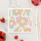 Serviette En Papier Flowers abstrait | Pastel Lilac Floral Pattern (En situation)