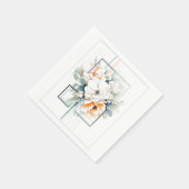 Serviette En Papier Flowers in Cube-Frame: Wedding Napkins (Coin)