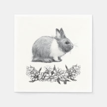 Fluffez le lapin. Carton noir monochrome