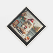 Serviette En Papier Fluffy cat baking boozy christmas pudding  (Coin)