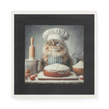 Fluffy cat cuire un gâteau
