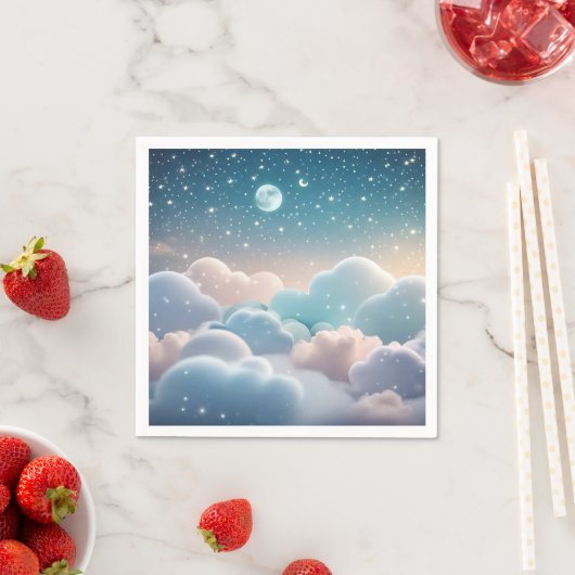Serviette En Papier Fluffy Cloud Pastel (En situation)