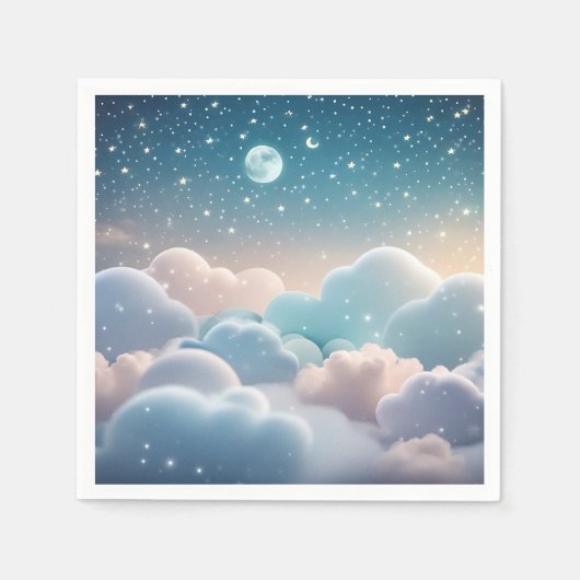 Serviette En Papier Fluffy Cloud Pastel (Devant)