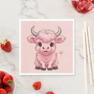 Serviette En Papier Fluffy Rose Highlands Scottish Cow