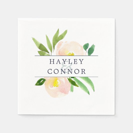 Serviette En Papier Flush de printemps | Floral Mariage personnalisé (Devant)