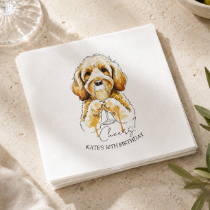Serviette En Papier Flûte à champagne doodle doré dessinée à la main