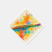 Serviette En Papier Flûte d'aquarelle vive (Coin)