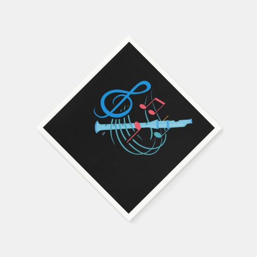Serviette En Papier Flute Player Notes Musicien génial Wind Instrumen (Coin)