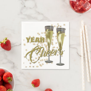 Serviette En Papier Flûtes à Champagne Personnalisées Bonne Année