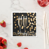 Serviette En Papier Flutes de champagne de la Saint-Sylvestre (En situation)