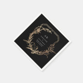 Serviette En Papier flûtes noires classiques motif or monogramme maria (Coin)