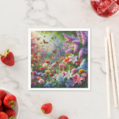 Serviette En Papier Fluttant Floral (En situation)