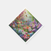Serviette En Papier Fluttant Floral (Coin)