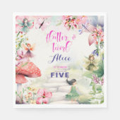 Serviette En Papier Flutter et tourbillon Fairy garden aquarelle anniv (Devant)