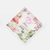 Serviette En Papier Flutter et tourbillon Fairy garden aquarelle anniv (Coin)