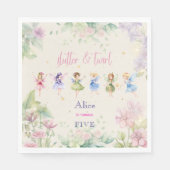 Serviette En Papier Flutter et tourbillon Fairy garden aquarelle anniv (Devant)