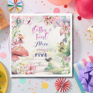 Serviette En Papier Flutter et tourbillon Fairy garden aquarelle anniv