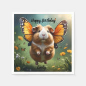 Serviette En Papier "Flutter Paws : Le cochon d'Inde prend son envol" (Devant)