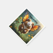 Serviette En Papier "Flutter Paws : Le cochon d'Inde prend son envol" (Coin)