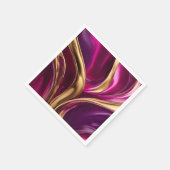 Serviette En Papier Flux Abstrait - Fuchsia violet et or- (Coin)
