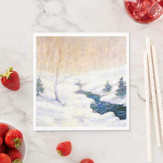 Serviette En Papier Flux dans un paysage hivernal enneigé (Art de Noël (En situation)