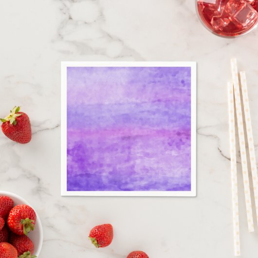 Serviette En Papier Flux d'aquarelle violet (En situation)