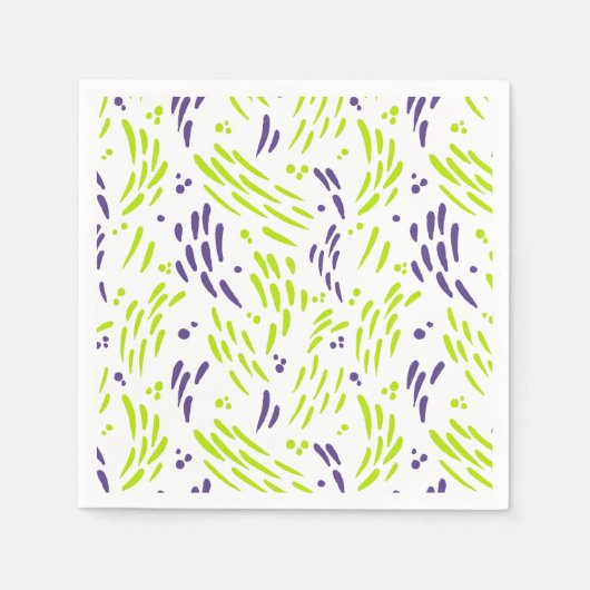Serviette En Papier Flux en vert citron et violet (Devant)