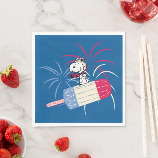 Serviette En Papier Flying Ace Snoopy on Ice Pop (En situation)