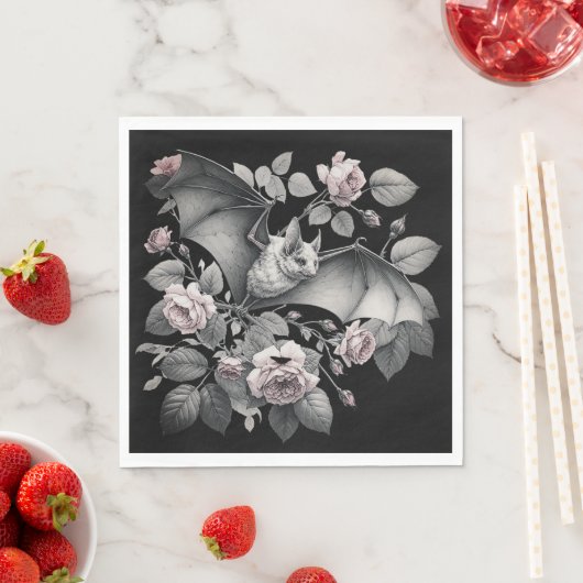 Serviette En Papier Flying Bat Halloween (En situation)