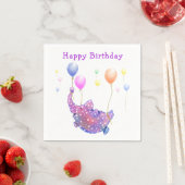 Serviette En Papier Flying Elephant Funny Anniversaire serviettes (En situation)