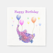 Serviette En Papier Flying Elephant Funny Anniversaire serviettes (Devant)